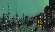 John Atkinson Grimshaw Shipping on the Clyde oil